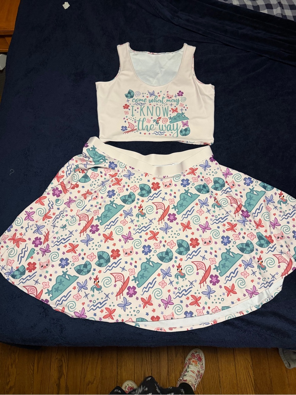 PolkaDotPixieShop Moana “Come What May” Matching Set – XL Top / 3XL Skirt
